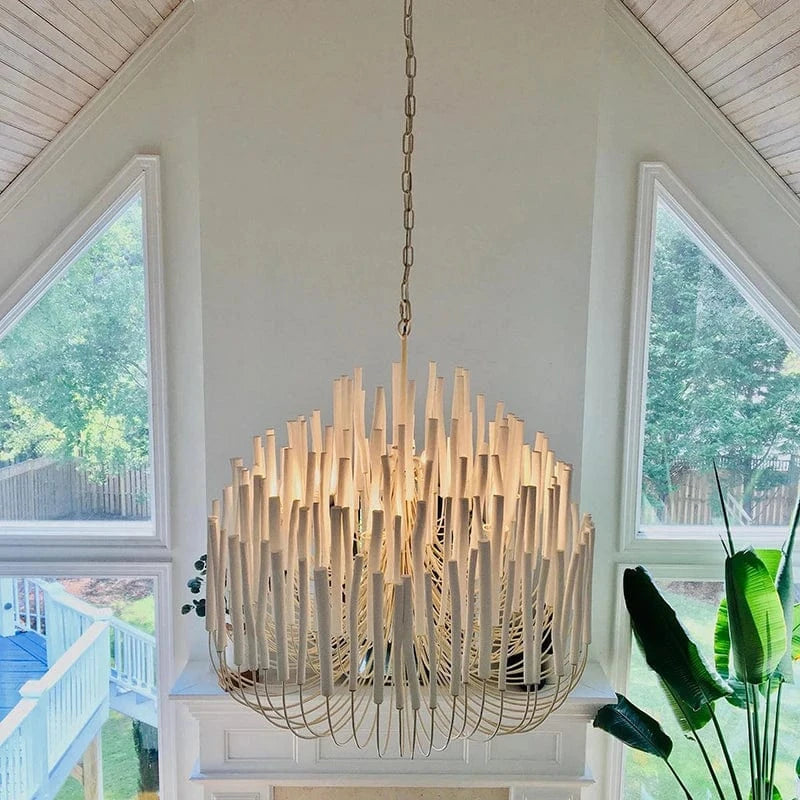 Lustre en bois style bohème chic
