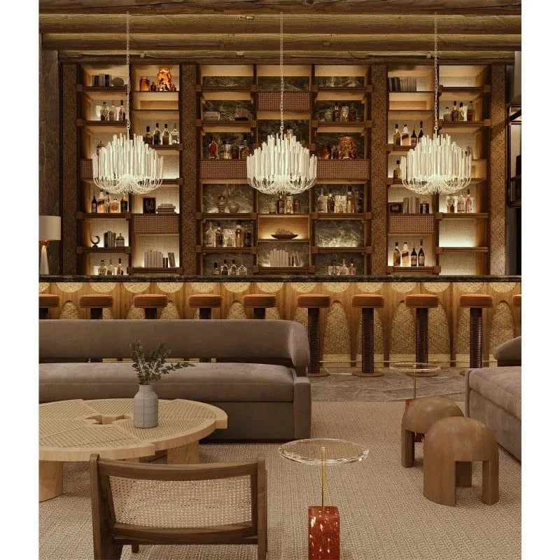 Lustre en bois style bohème chic