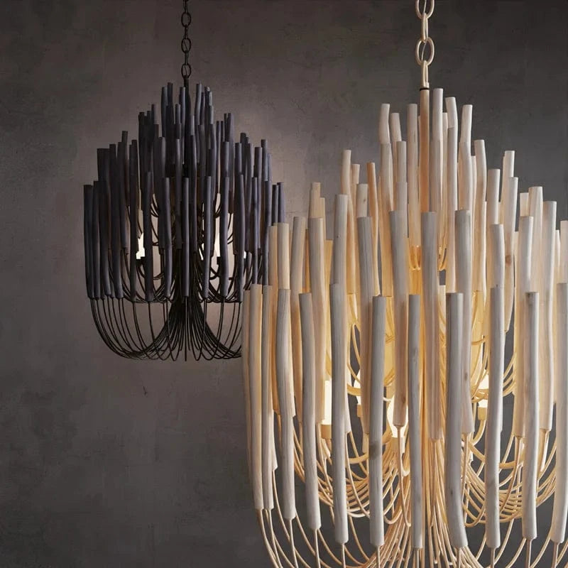 Lustre en bois style bohème chic