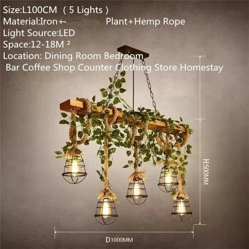 5 Lights / 220V / CHINA Lustre en corde et lière