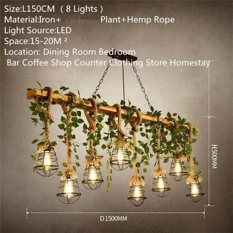 8 Lights / 220V / CHINA Lustre en corde et lière