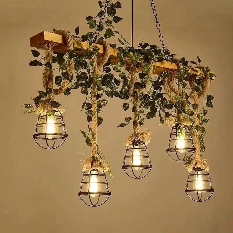 Lustre en corde et lière