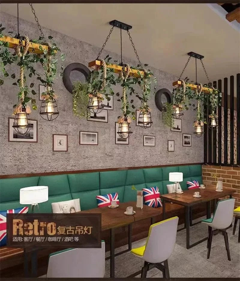 Lustre en corde et lière