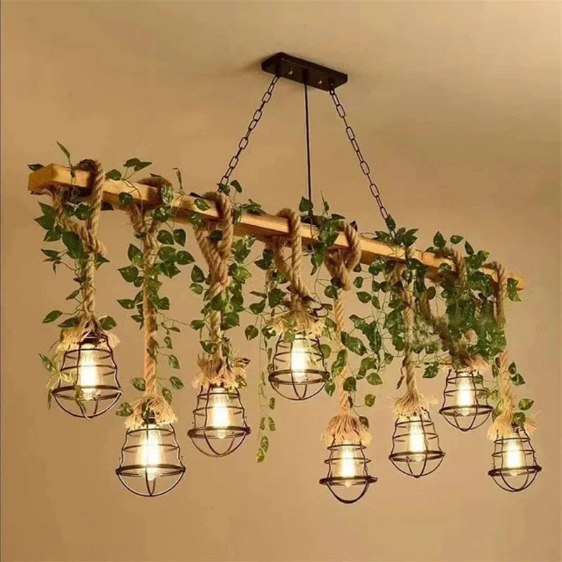 Lustre en corde et lière