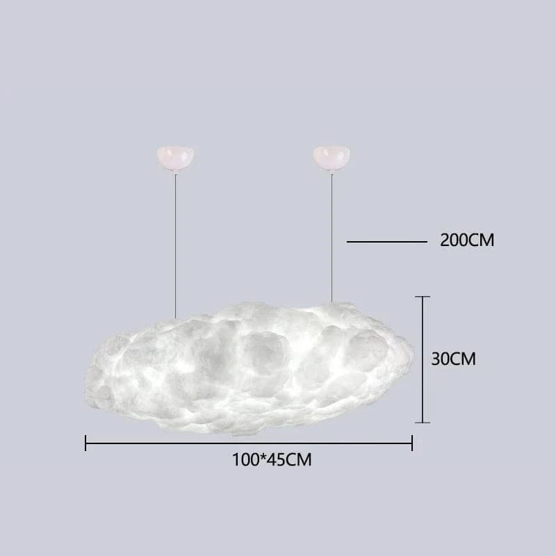 100 CM / LUMIÈRE CHAUDE Lustre en forme de nuage