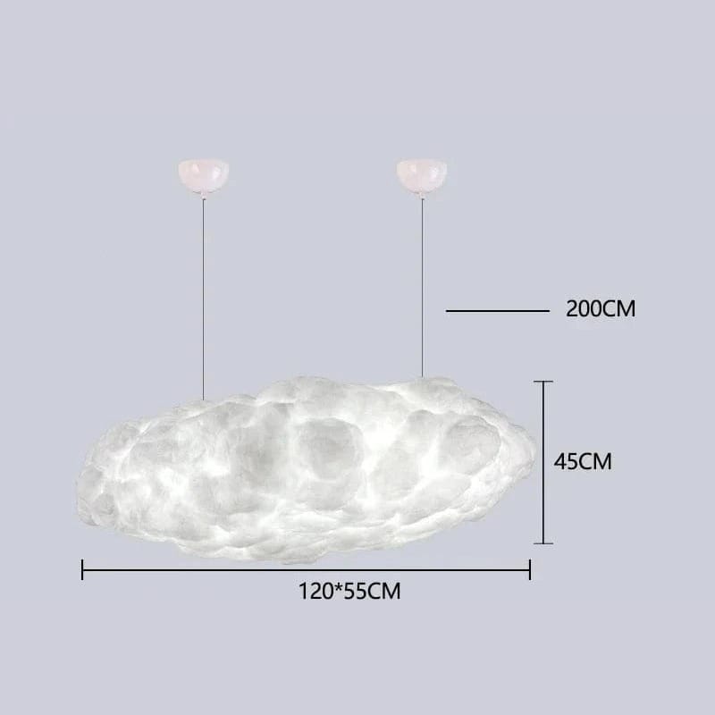 120 CM / LUMIÈRE CHAUDE Lustre en forme de nuage