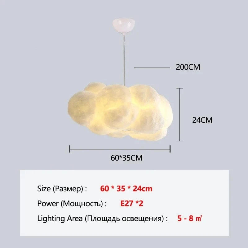 60cm / Cold White Light Lustre en forme de nuage