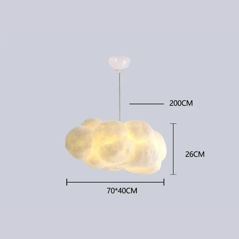 70 CM / LUMIÈRE CHAUDE Lustre en forme de nuage