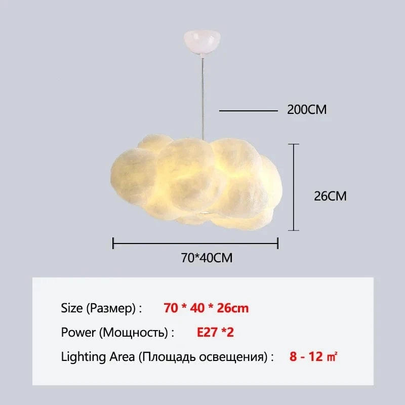 70cm / Cold White Light Lustre en forme de nuage