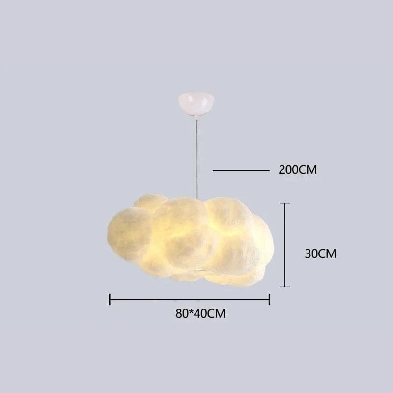 80 CM / LUMIÈRE CHAUDE Lustre en forme de nuage