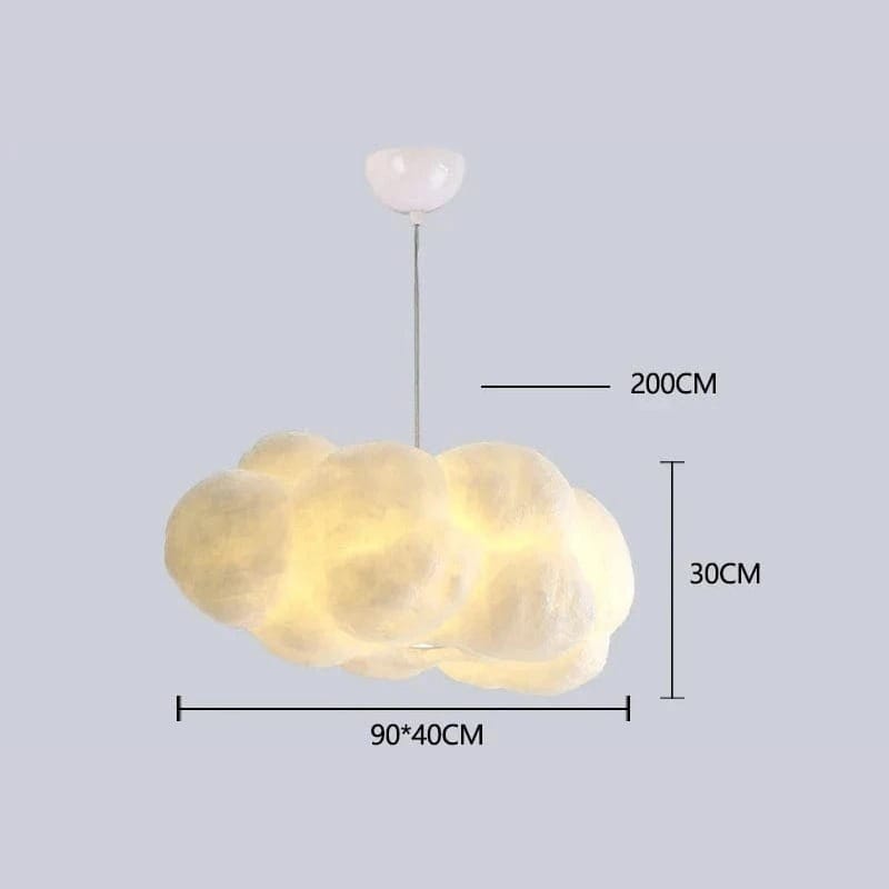 90 CM / LUMIÈRE CHAUDE Lustre en forme de nuage