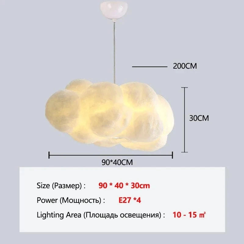 90cm / Tricolor Light Lustre en forme de nuage