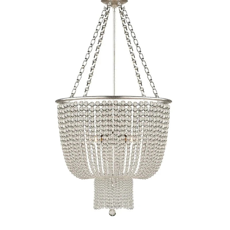B2 D50cm Crystal / Warm White Lustre en perle de bois et dorure
