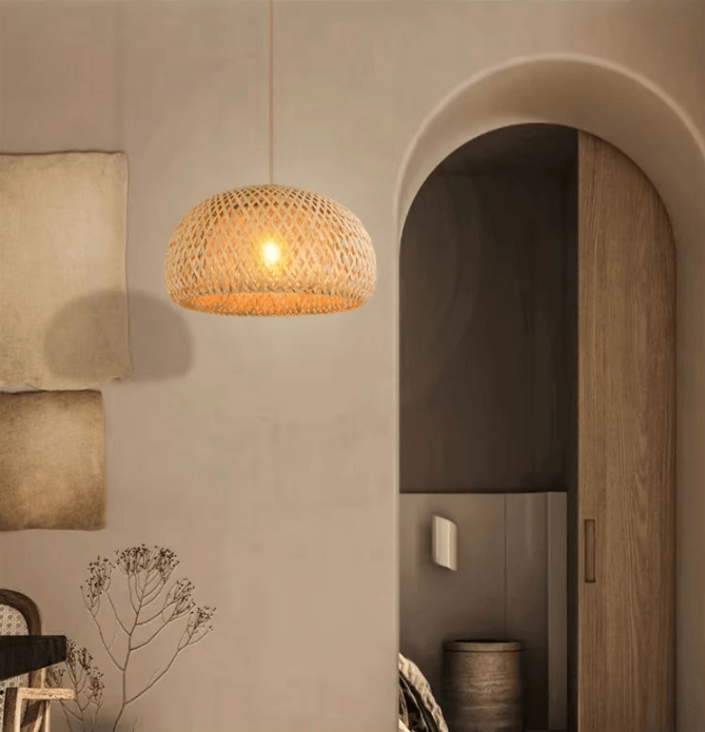 Lustre en rotin naturel