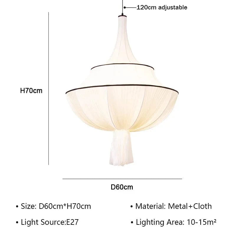 D60cm / warm light 3000K Lustre en tissu