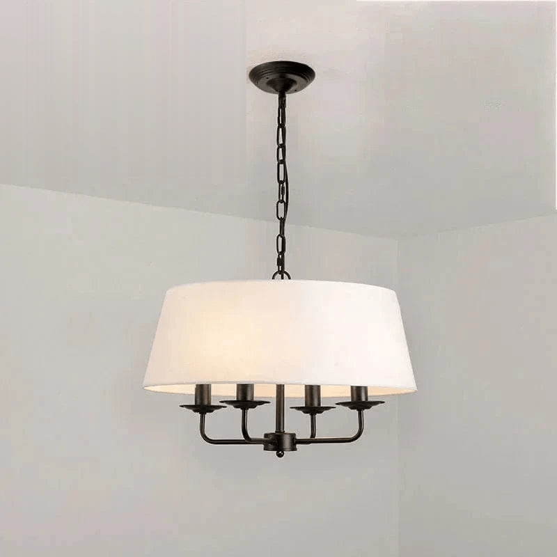 BLANC ET NOIR / LUMIÈRE NEUTRE Lustre en tissu style Américain