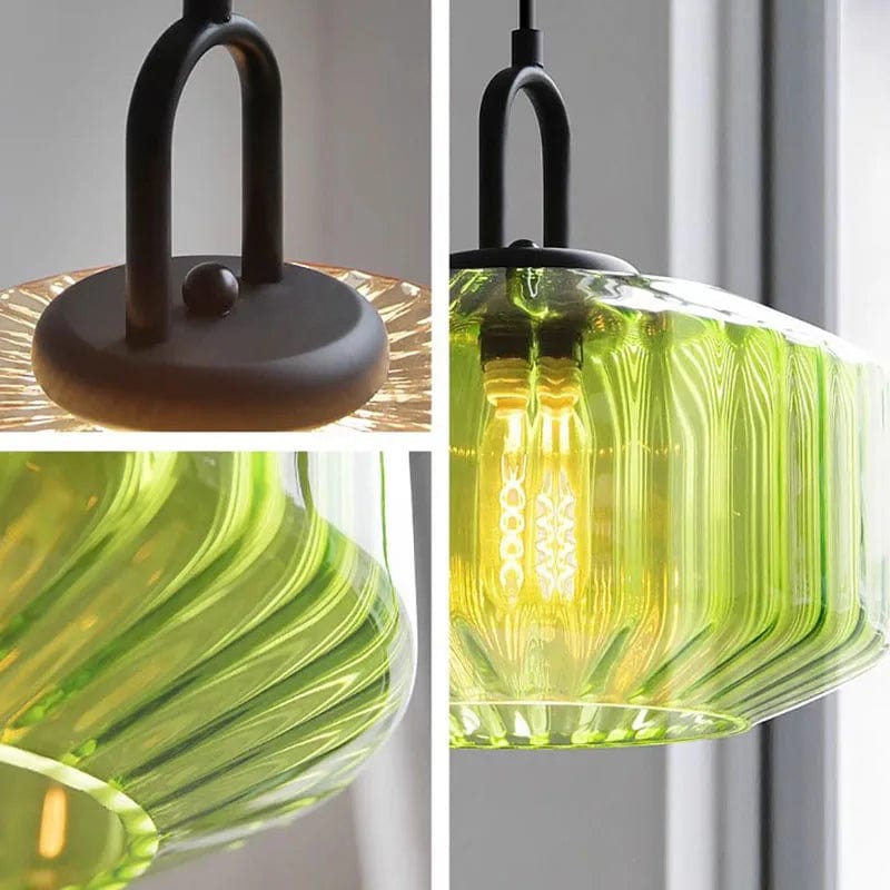 Lustre en verre de couleur