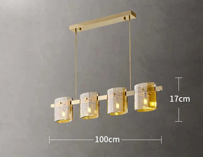 gold 4 head / changeable Lustre en verre designer nordique