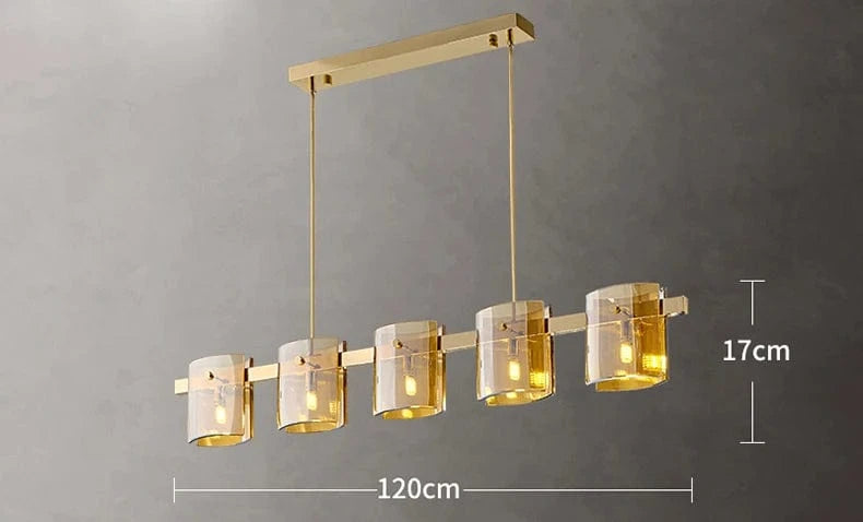 gold 5 head / Cold White Lustre en verre designer nordique