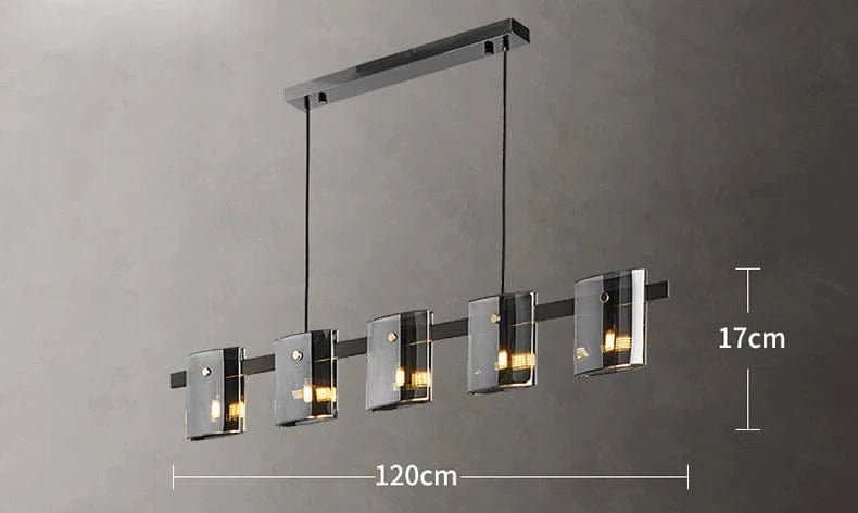 smoky gray 5 head / changeable Lustre en verre designer nordique