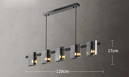 smoky gray 5 head / changeable Lustre en verre designer nordique