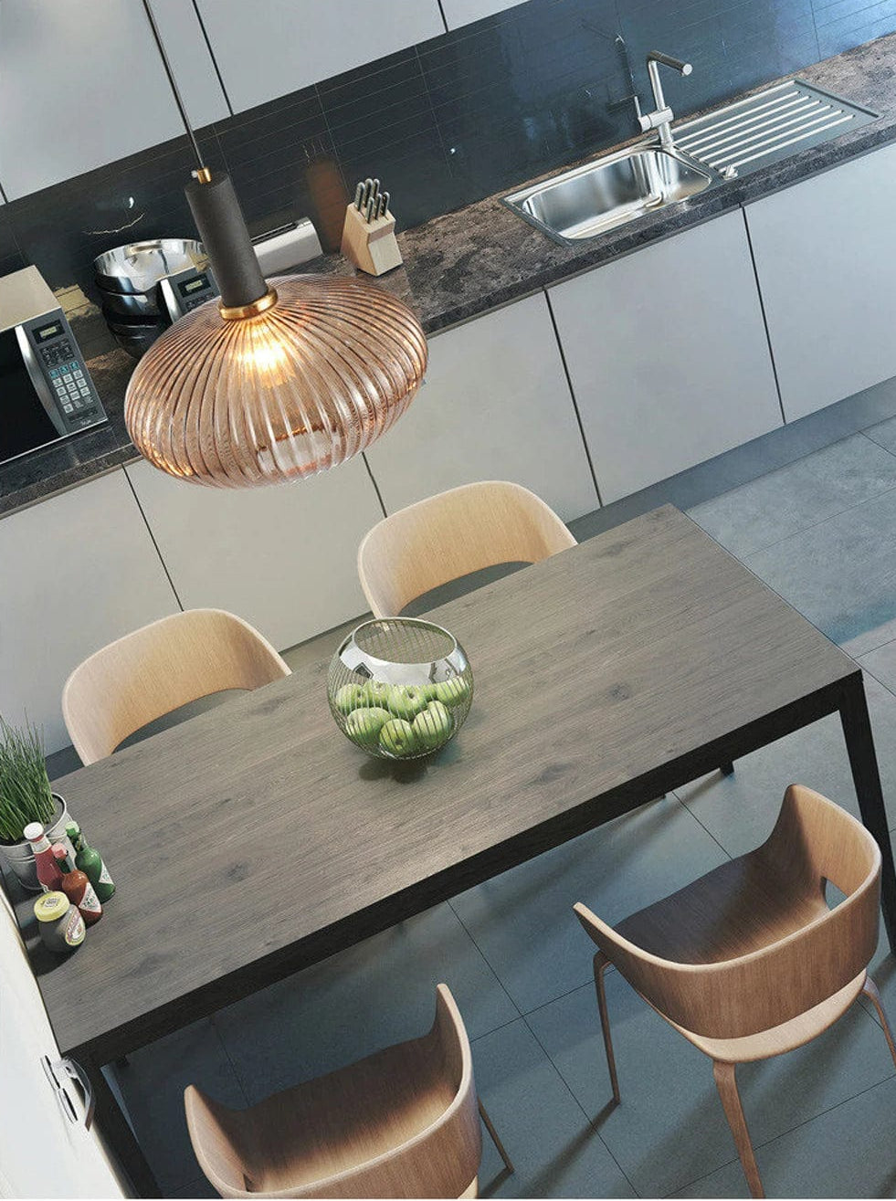 Lustre en verre vintage