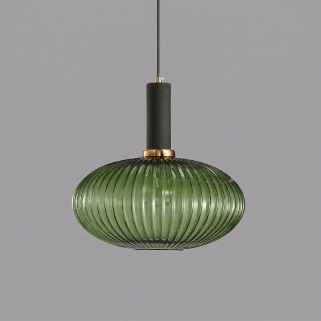Lustre en verre vintage VERT