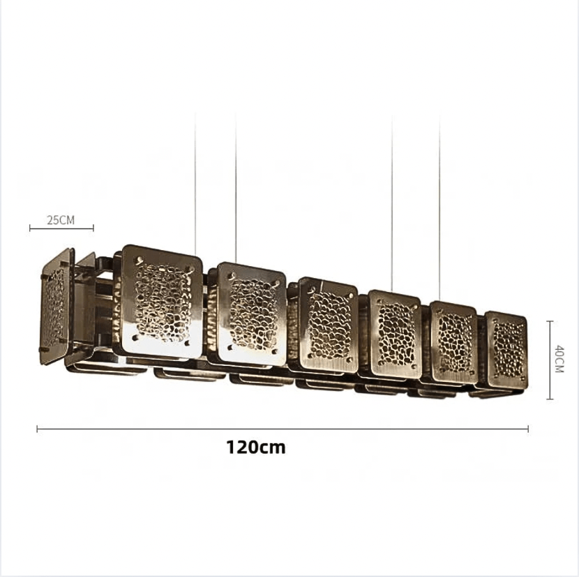 LONG 120 CM / ALUMINIUM / CHROME / NEUTRE 4000k Lustre fer forgé moderne