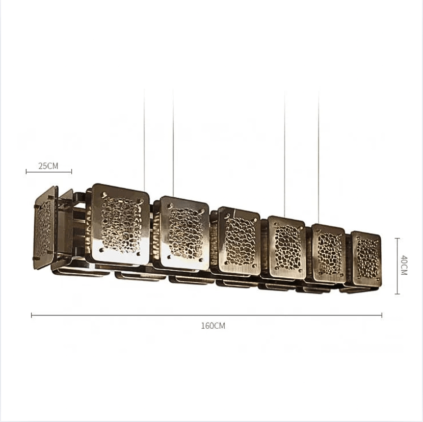 LONG 160 CM / ALUMINIUM / CHROME / NEUTRE 4000k Lustre fer forgé moderne