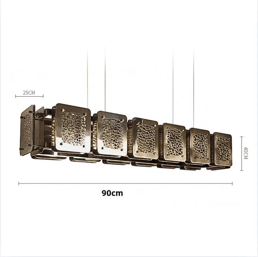 LONG 90 CM / ALUMINIUM / CHROME / NEUTRE 4000k Lustre fer forgé moderne