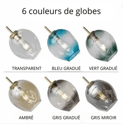 Lustre globes en verre