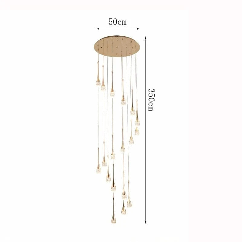 18 TÊTES / CONTRÔLE TÉLÉCOMANDE GRADATION ( CHAUD FROID NEUTRE ) Lustre goutte d'eau cristal