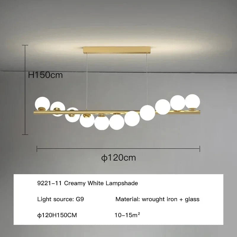 Type A-11 head-77w / Warm white 3000K Lustre led boules de verre opaline