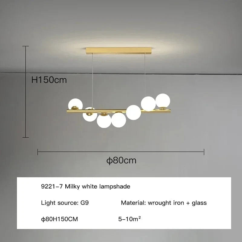 Type A-7 head-49w / Warm white 3000K Lustre led boules de verre opaline