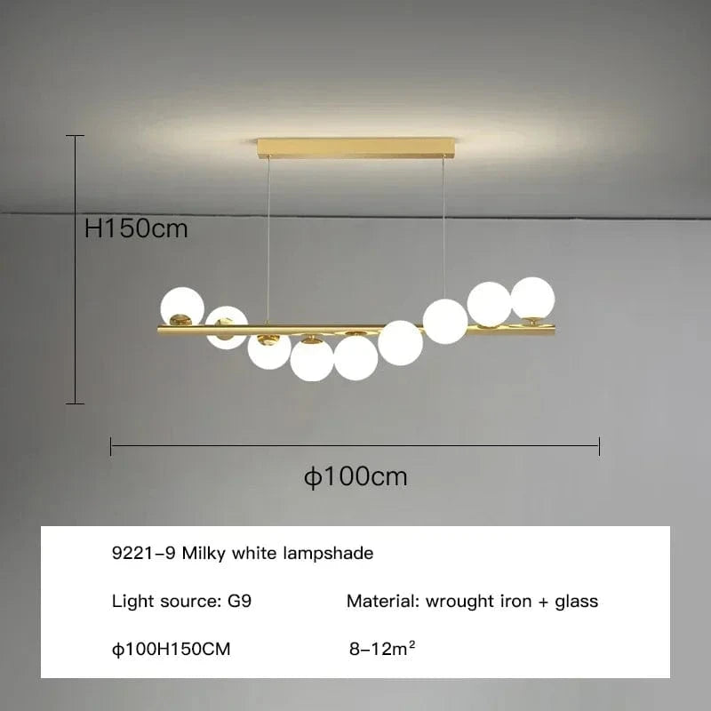 Type A-9 head-63w / Warm white 3000K Lustre led boules de verre opaline