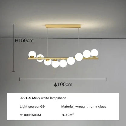 Type A-9 head-63w / Warm white 3000K Lustre led boules de verre opaline