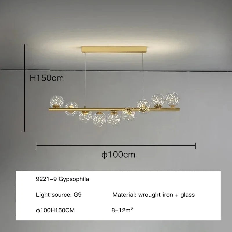 Type B-9 head-63w / Warm white 3000K Lustre led boules de verre opaline