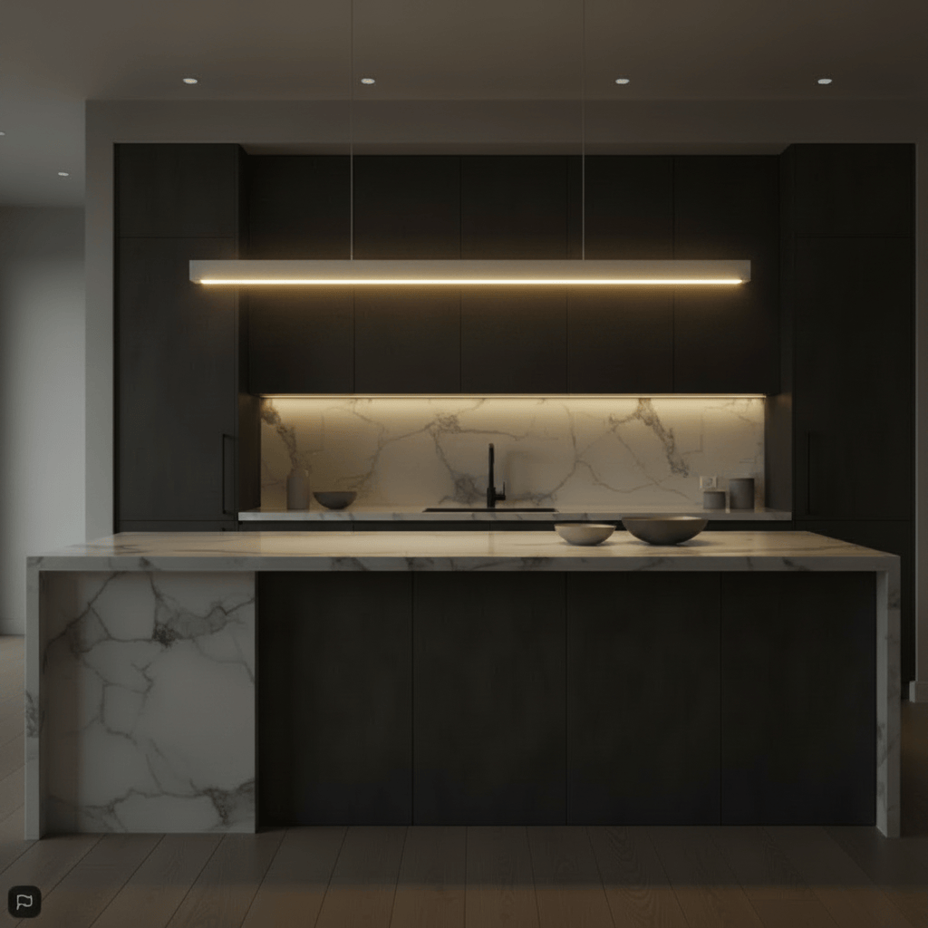 BLANC, Longueur 80 CM Lustre led design
