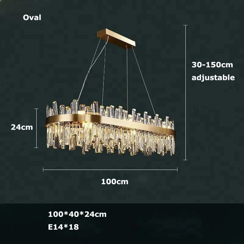 100 CM / LUMIÈRE CHAUDE Lustre luxe moderne