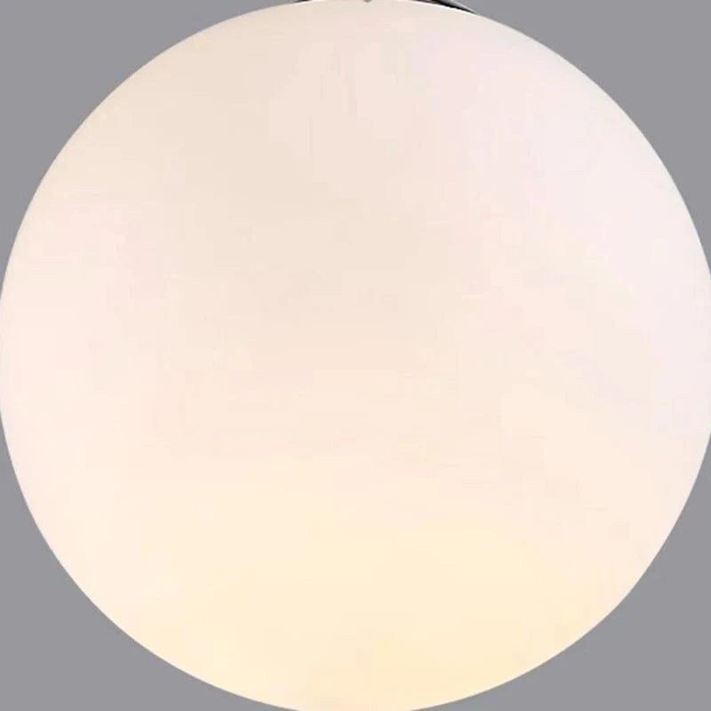 Lustre plafond haut boule opaline en cascade