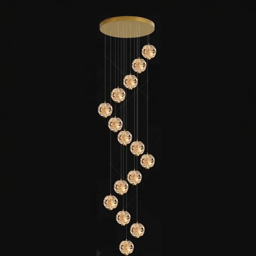 Lustre plafond haut étoiles de cristal 15 TÊTES / DIMMABLE AVEC TÉLÉCOMMANDE ET APPLICATION MOBILE