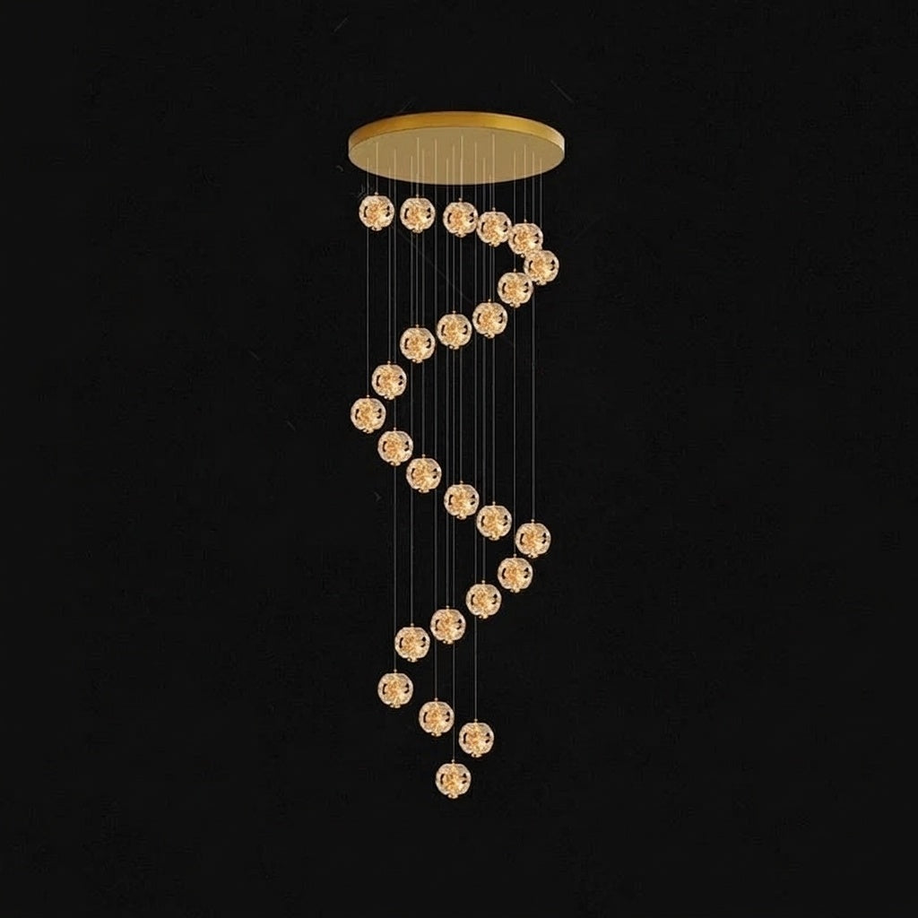Lustre plafond haut étoiles de cristal 25 TÊTES / DIMMABLE AVEC TÉLÉCOMMANDE ET APPLICATION MOBILE