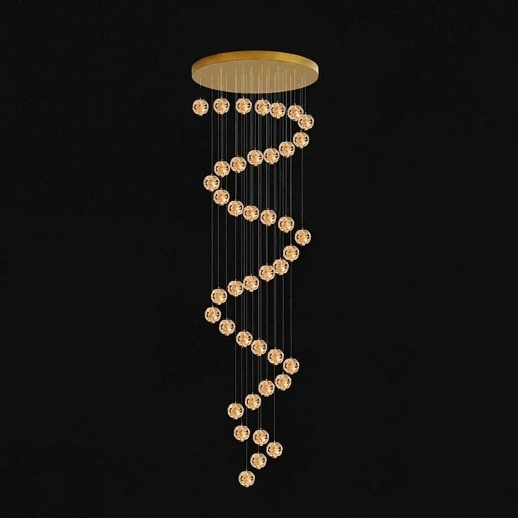 Lustre plafond haut étoiles de cristal 40 TÊTES / DIMMABLE AVEC TÉLÉCOMMANDE ET APPLICATION MOBILE