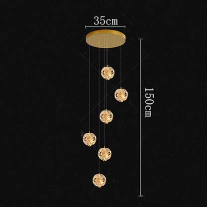 6 head / RC remote dimming Lustre plafond haut étoiles de cristal