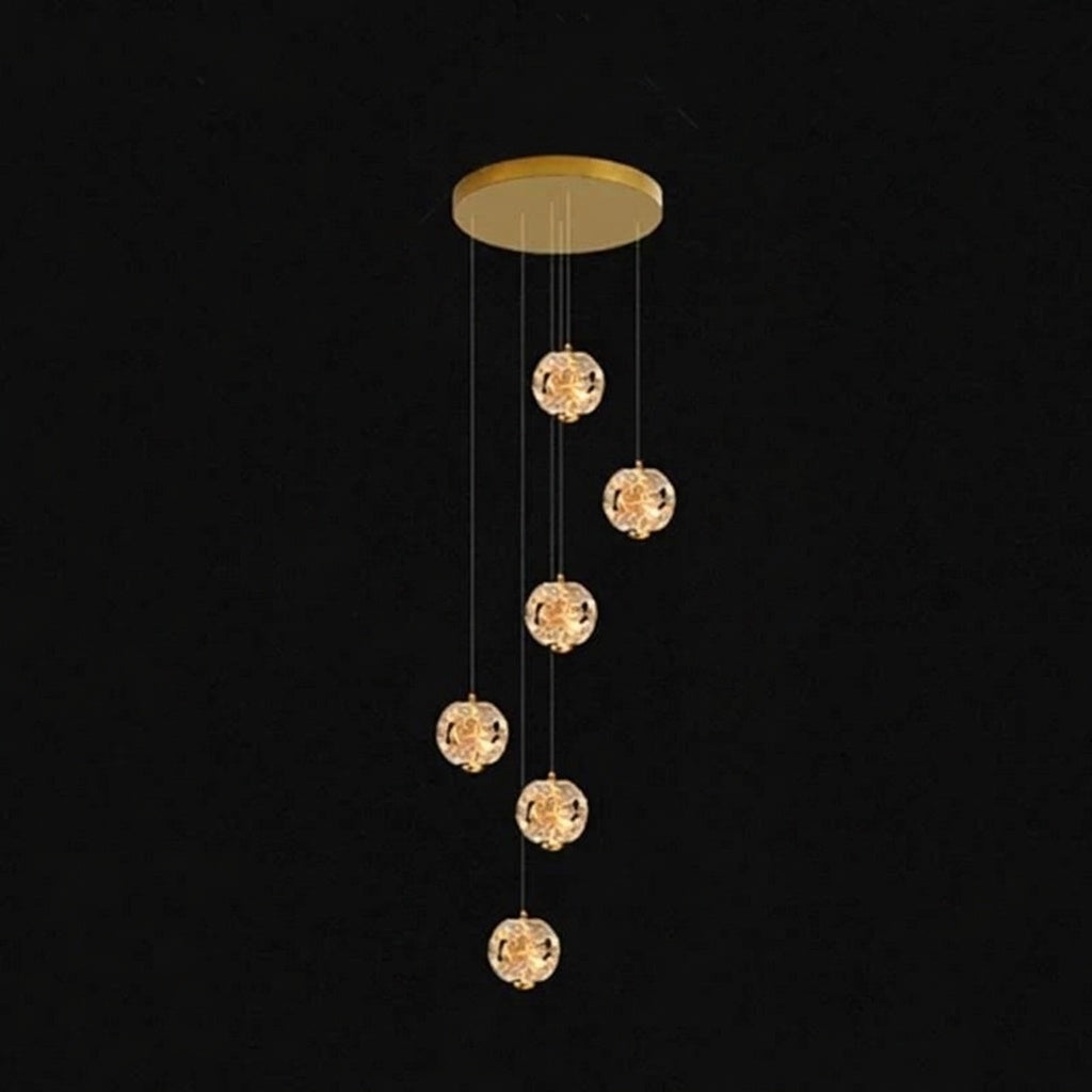 Lustre plafond haut étoiles de cristal 6 TÊTES / DIMMABLE AVEC TÉLÉCOMMANDE ET APPLICATION MOBILE