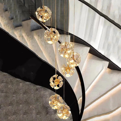 Lustre plafond haut étoiles de cristal
