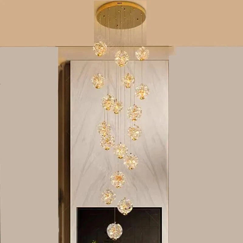 Lustre plafond haut étoiles de cristal