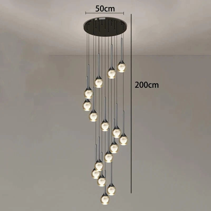 16 heads / Warm White Lustre plafond haut | Goutte d'eau en cascade