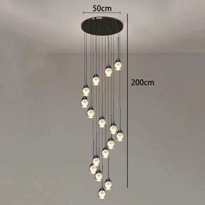 16 heads / Warm White Lustre plafond haut | Goutte d'eau en cascade