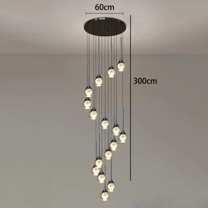 20 heads / Warm White Lustre plafond haut | Goutte d'eau en cascade